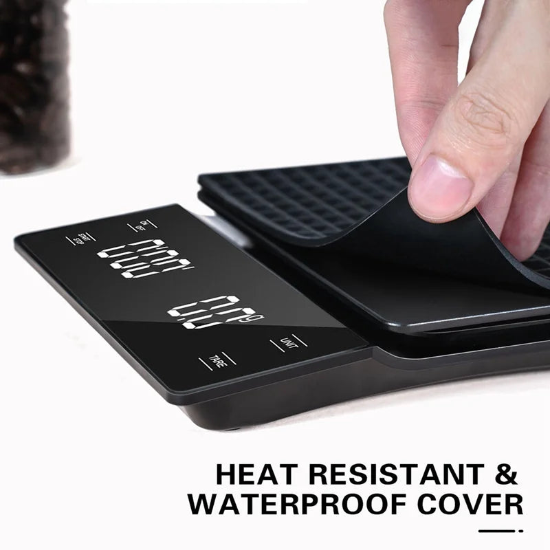 3kg-0.1g Digital Coffee Scale with Timer and LED Display