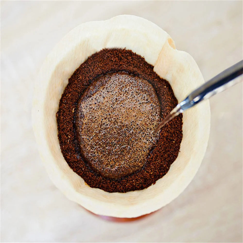 100 Coffee Filter Papers V-Shape Wood Pulp Drip Paper Cones Coffee Filter Bags Espresso Brewer Accessories